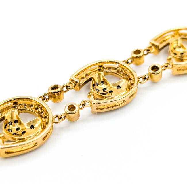 Bracelet Horse 3ctw Round Diamonds Chocolate Diamonds 14ky 14mm 8" 21.51g 225040131