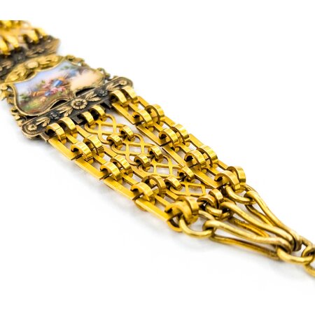 Bracelet Enamel Bouquet 14ky 6.5x.75" 17.9g 225040108