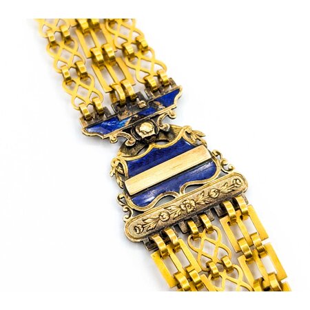 Bracelet Enamel Bouquet 14ky 6.5x.75" 17.9g 225040108