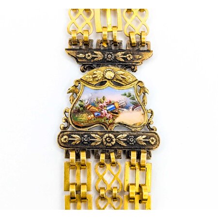 Bracelet Enamel Bouquet 14ky 6.5x.75" 17.9g 225040108