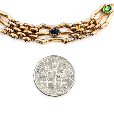 Bracelet Bezel Gem Station .81ctw Sapphire .54ctw Ruby & Tsavorite Garnet 9ky 8.25" 12.4g 225040109