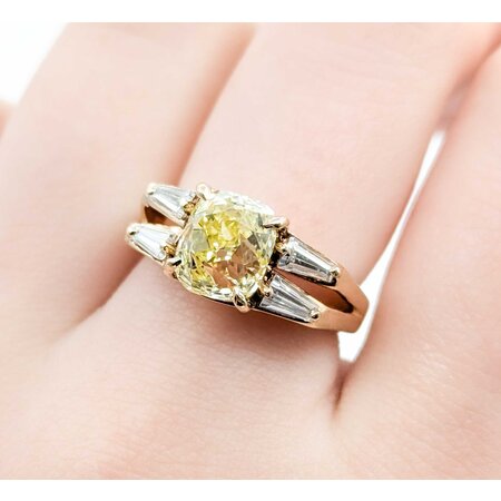 Ring 3.02ct Old Mine Cut Diamond .52ctw Diamonds 14ky 8.5mm Sz6.5 5.96g 225040142
