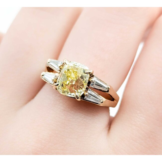 Ring 3.02ct Old Mine Cut Diamond .52ctw Diamonds 14ky 8.5mm Sz6.5 5.96g 225040142