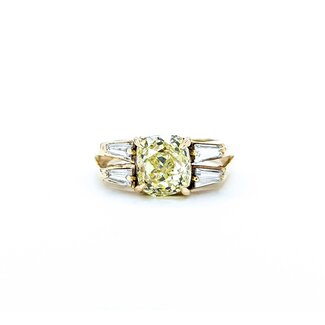 Ring 3.02ct Old Mine Cut Diamond .52ctw Diamonds 14ky 8.5mm Sz6.5 5.96g 225040142