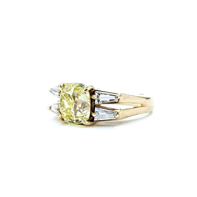 Ring 3.02ct Old Mine Cut Diamond .52ctw Diamonds 14ky 8.5mm Sz6.5 5.96g 225040142