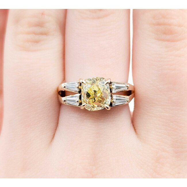 Ring 3.02ct Old Mine Cut Diamond .52ctw Diamonds 14ky 8.5mm Sz6.5 5.96g 225040142