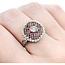 Ring Checkerboard .65ctw Round Diamonds .25ctw Ruby 900pt 15.8mm Sz6.5 3.9g 225040080