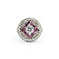 Ring Checkerboard .65ctw Round Diamonds .25ctw Ruby 900pt 15.8mm Sz6.5 3.9g 225040080