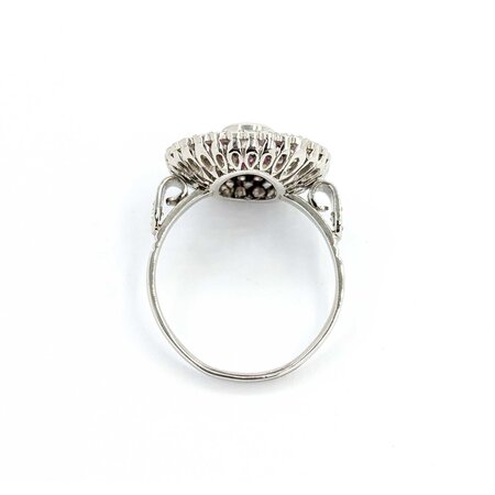 Ring Checkerboard .65ctw Round Diamonds .25ctw Ruby 900pt 15.8mm Sz6.5 3.9g 225040080