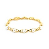  Bracelet V Link 6mm Pearl 14ky 6mm 7.5" 13.4g 225040139