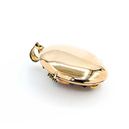 Pendant Leaf Motif Locket 2mm Seed Pearls 12ky 1.9x1.2" 11.2g 225040064