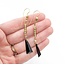 Earrings Dangle .20ctw Round Diamonds Onyx 2.5mm Seed Pearls 14ky 2.6x.4" 4g 225040101