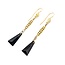 Earrings Dangle .20ctw Round Diamonds Onyx 2.5mm Seed Pearls 14ky 2.6x.4" 4g 225040101