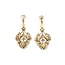 Earrings Fleur De Lis Dangle 5mm Moonstone 14ky 1.6x.8" 8.8g 225040102