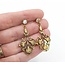 Earrings Fleur De Lis Dangle 5mm Moonstone 14ky 1.6x.8" 8.8g 225040102
