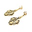 Earrings Fleur De Lis Dangle 5mm Moonstone 14ky 1.6x.8" 8.8g 225040102