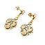 Earrings Fleur De Lis Dangle 5mm Moonstone 14ky 1.6x.8" 8.8g 225040102