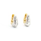  Earrings Brushed Hinged .20ctw Round Diamonds 14ktt 5-8.5mm 8.72g 225040123