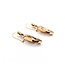 Earrings Fleur De Lis Dangle Black Enamel 14ky 1.75x.55" 6.9g 225040105