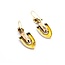Earrings Fleur De Lis Dangle Black Enamel 14ky 1.75x.55" 6.9g 225040105