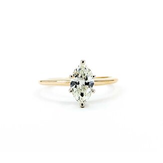Ring Solitaire 1.02ct Marquise Diamond 14ky Sz7.5 2.39g 225040058