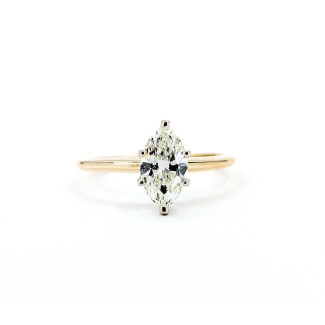 Ring Solitaire 1.02ct Marquise Diamond 14ky Sz7.5 2.39g 225040058