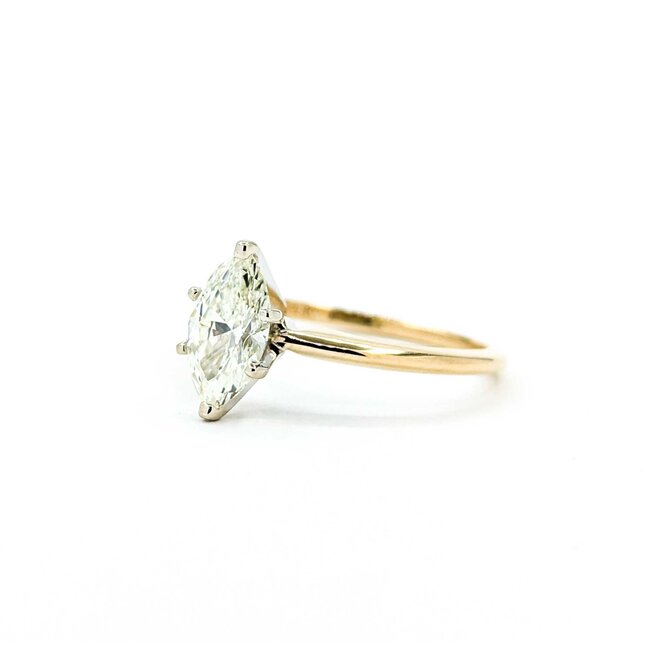 Ring Solitaire 1.02ct Marquise Diamond 14ky Sz7.5 2.39g 225040058