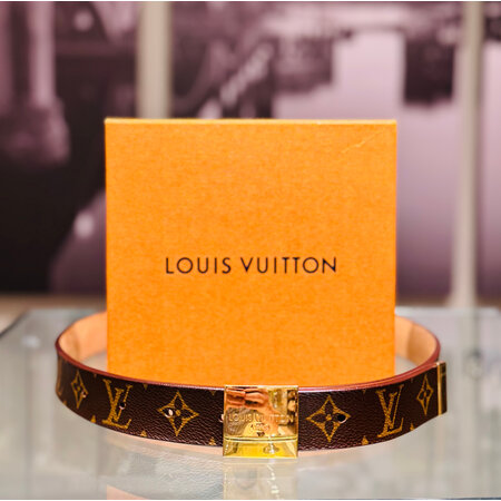 Belt Louis Vuitton Ceinture Monogram Gold Buckle 34" 125045049