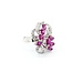 Ring Vintage .30ctw Single Cut Diamonds 2.00ctw Pink Lab Grown Sapphires 14kw 22x20 Sz4.5 7.09g 225040053