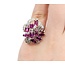 Ring Vintage .30ctw Single Cut Diamonds 2.00ctw Pink Lab Grown Sapphires 14kw 22x20 Sz4.5 7.09g 225040053