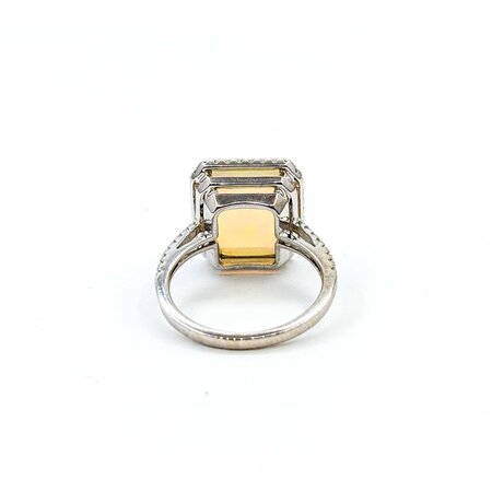 Ring Effy Halo .20ctw Round Diamonds 3.50ct Opal 14kw 14.7x12.8 Sz5 3.85g 225040052