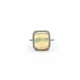  Ring Effy Halo .20ctw Round Diamonds 3.50ct Opal 14kw 14.7x12.8 Sz5 3.85g 225040052