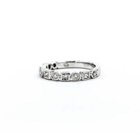 Ring Band .30ctw Round/Princess Diamonds 18kw Sz3.75 2.29g 225040144