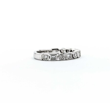 Ring Band .30ctw Round/Princess Diamonds 18kw Sz3.75 2.29g 225040144
