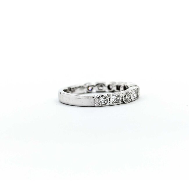 Ring Band .30ctw Round/Princess Diamonds 18kw Sz3.75 2.29g 225040144