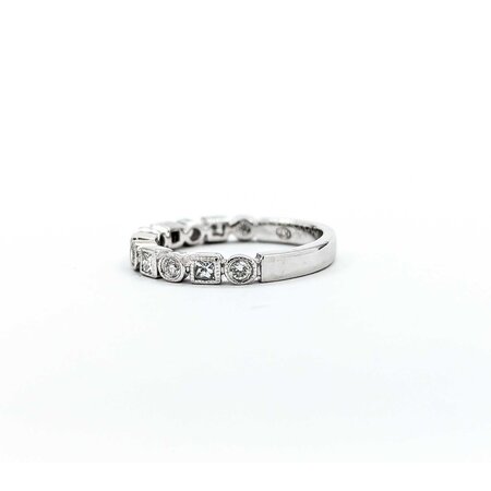 Ring Band .30ctw Round/Princess Diamonds 18kw Sz3.75 2.29g 225040144