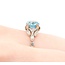Ring Milgrain .33ctw Marquise & Round Diamonds 1.75ct Blue Zircon 900pt 7.5x7.7mm Sz7 3.9g 225040077