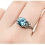 Ring Milgrain .33ctw Marquise & Round Diamonds 1.75ct Blue Zircon 900pt 7.5x7.7mm Sz7 3.9g 225040077