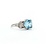 Ring Milgrain .33ctw Marquise & Round Diamonds 1.75ct Blue Zircon 900pt 7.5x7.7mm Sz7 3.9g 225040077