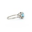 Ring Milgrain .33ctw Marquise & Round Diamonds 1.75ct Blue Zircon 900pt 7.5x7.7mm Sz7 3.9g 225040077