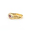 Ring .16ctw Mine Cut Diamonds .12ctw Ruby 18ky 7mm Sz9.5 3.5g 225040085