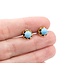 Earrings Screwback Stud 6mm Turquoise 14ky 9mm 3.7g 225040098