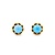 Earrings Screwback Stud 6mm Turquoise 14ky 9mm 3.7g 225040098