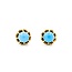 Earrings Screwback Stud 6mm Turquoise 14ky 9mm 3.7g 225040098