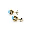 Earrings Screwback Stud 6mm Turquoise 14ky 9mm 3.7g 225040098