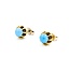 Earrings Screwback Stud 6mm Turquoise 14ky 9mm 3.7g 225040098