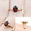Ring 1.25ct Garnet 2.75mm Seed Pearls 10ky 13.5x10.5mm Sz7 2.1g 225040086