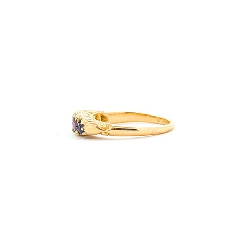 Ring .25ctw Blue Sapphire .18ctw Ruby 14ky 4.2mm Sz3.75 2.7g 225040083