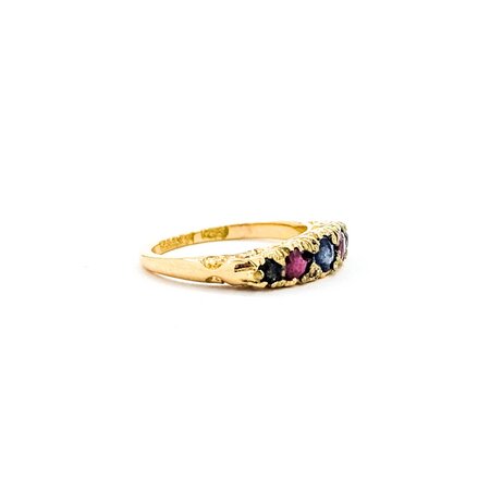 Ring .25ctw Blue Sapphire .18ctw Ruby 14ky 4.2mm Sz3.75 2.7g 225040083