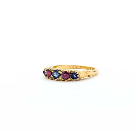 Ring .25ctw Blue Sapphire .18ctw Ruby 14ky 4.2mm Sz3.75 2.7g 225040083